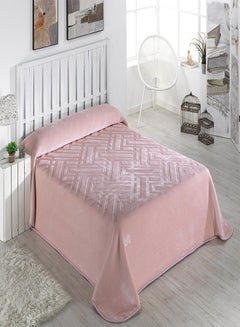اشتري Ingraved blanket model F93 - single layer - single size - 2 pieces * 160 * 220 - color: pink - weight: 4.45 kg - country of origin: Spain. في مصر