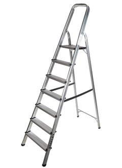 Buy STANLEY Step Ladder | 7 Steps Aluminum Ladder | Anti Slip Steps | Non Slip Rubber Edge Guards | 150 KG Loading Capacity | EN131 Approved in UAE