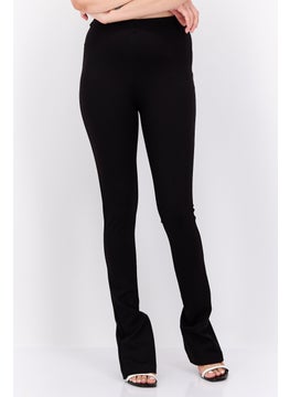 اشتري Women Plain Bootcut Trousers Pant, Black في الامارات