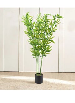 Buy Artificial Bamboo Tree With Pot Green/Black120cm in Saudi Arabia