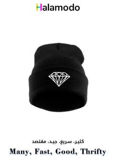 Buy Knitted Hat For Men And Women, Plush Hat, Diamond Pattern, Warm And Windproof for Autumn And Winter Casual Wear in Saudi Arabia