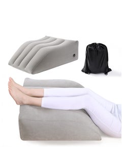 Buy Inflatable Leg Wedge Pillow for Legs Reduce Swelling Blood Circulation Back Pain Light Grey 63x50x24cm in UAE