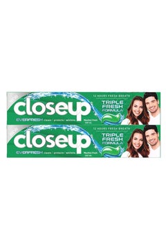 Buy Close Up Triple Fresh Formula Gel Toothpaste Menthol Fresh 100Ml (Pack Of 2) in UAE