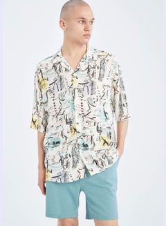 Buy Man Oversize Fit Woven Short Sleeve Shirt in UAE