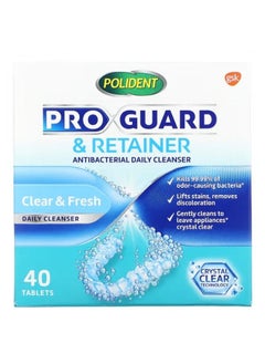 Buy Polident, Pro Guard & Retainer, Antibacterial Daily Cleanser, 40 Tablets in UAE