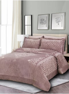 Buy Velvet Comforter Sets, 7 Pcs King Size, Fits 200 x 200 cm Double Size Bed, With Removable Filling, Soft, Warm in Saudi Arabia