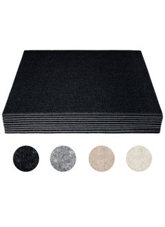 Buy Peel and Stick Carpet Tiles,Self-Adhesive Square Soft Floor Tiles,12inx12in DIY Washable Tiles Carpet,for Bedroom,Dining Room(Size:10pcs,Color:Black) in UAE