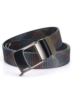 Buy New Mens Casual Simple Nylon Braided Belt New Design Automatic Buckle Toothless Adjustable Cuttable BeltClassic camouflage Classic camouflage in Saudi Arabia