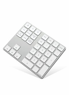 اشتري Bluetooth Number Pad, Rechargeable Wireless Numeric Keypad Slim 34-Keys External Numpad Keyboard Data Entry(Silver) في الامارات