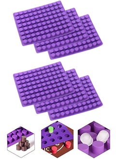 Buy 6-Piece Baking Supplies 88 Cavities Mini Round Small Cheesecake Silicone Molds for Chocolate Clover Jelly Candy Ice Mold Purple 11.42x15.16x0.8inch in Saudi Arabia