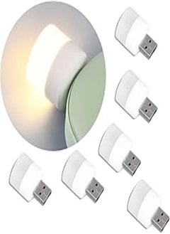 Buy USB Lights by Night, Mini LED Bulb, Plug-in, Warm White, Compact, Ideal for Bedroom, Bathroom, Nursery, Hallway, Kitchen Car USB Atmosphere Light (6 White Light) in Egypt