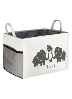 Buy Rectangular Storage Basket For Nurserycanvas Toys Storage Bin Organizerlarge Kids Storage Box Nursery Hamper For Children Toys Booksboys And Girlsgift Basket(Love Elephant) in UAE