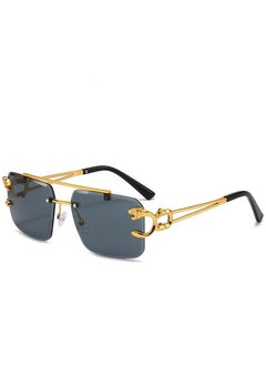 اشتري Trendy Square Rimless Sunglasses with Gold Tiger Head Decoration في الامارات