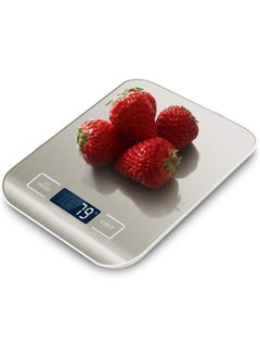 اشتري Food Scale - 5kg/1g Kitchen Scale with LCD Display, 5 Units Convertible at will, Suitable for Cooking, Baking, Daily Use, Silver في السعودية