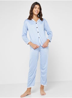 Buy Textured Pyjama Set in Saudi Arabia