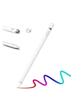 Buy Stylus Pen for iPad, Capacitive 1.5mm Fine Point Rechargeable Digital Pencil Compatible with iPhone, iPad, iPad Pro, Samsung Android, iOS and All Other Touchscreen Devices (White) in UAE