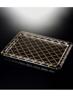 Buy Acrylic Traditional Tray Clear with Gold 60 cm in UAE