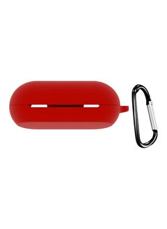 اشتري ELMO 3EZZ Case for Sony WF-C500 Shockproof Soft Silicone Protective Case Cover with Carabiner (Red) في مصر