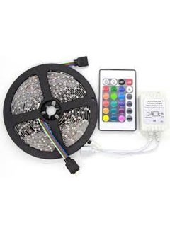 اشتري LED Strip Light Rgb 5050 5m 300 LED Waterproof With Remote 44k Control And Power Adapter في مصر