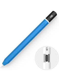 Buy Classic Pencil Case compatible with Apple Pencil USB-C Cover Sleeve, Classic Design Compatible with Magnetic Charging - HB Blue in UAE