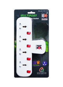 اشتري KD44 4 Way Universal T-Socket Multi Adaptor With Individual Switches And Indicators 13A Plug and Safety Shutter في الامارات