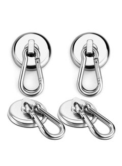 Buy Carabiner Magnetic Hooks, KASTWAVE 100LBS Strong Heavy Duty Neodymium Magnet Hooks with Swivel Carabiner Hook, Great for Your Kitchen, Refrigerator and Other Magnetic Surfaces (4 Pack) Silvery in UAE