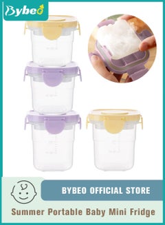 Buy 4 PCS Baby Food Containers With Ice Box, Reusable Infant Food Storage Jars, Small Snack Container with Lids for Infant & Babies, Microwave & Dishwasher Friendly in Saudi Arabia