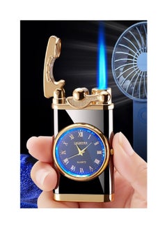 Buy Torch Lighter with Electric Watch Jet Lighter with Watch Creative Dial Rocker Arm Inflatable Lighter Black in UAE