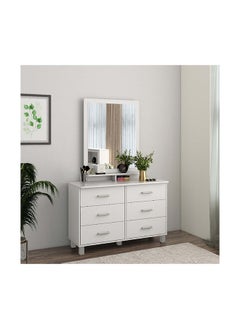 Buy Maine 6-Drawer Master Dresser with Mirror 120.4 x 186 x 42.5 cm in Saudi Arabia