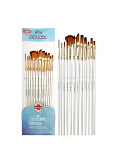 Buy 12Pcs Paint Brushes Set Nylon Hair Painting Brush Short Rod Oil Acrylic Brush Watercolor Pen Professional Art Supplies in Egypt