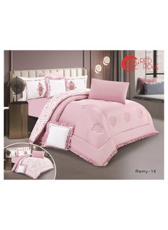 Buy 8 Piece Royal Comforter Set King Size With a Patterned Side and a Plain Side in Saudi Arabia