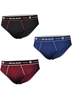 Buy Premium 100% Organic Cotton Softest Super Combed Men's Underwear Briefs Vibrant Colors Pack of 3 in UAE