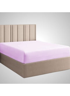 Buy 1-Piece Solid Fitted Sheet Queen Size Microfiber Violet 160X203+30 Cm in Saudi Arabia