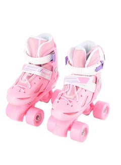 اشتري Track Shoes Inline Skates Single and Double Row Adjustable Skating Shoes Roller Skates Skates Children Skates (Color : Pink) في الامارات