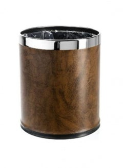 Buy brown leather wastebasket in Saudi Arabia