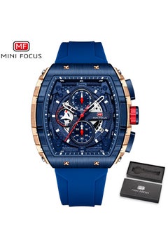 Buy Watches For Men Luminous Water Resistant Sports Watch With Silicone Strap - Blue in Saudi Arabia