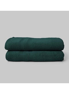 Buy 2 Pieces Bath / Sheet / Pool Towel by La'Marvel, Green 550 GSM 100% Cotton Luxury Home Towels in Saudi Arabia