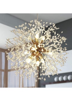 Buy 9 Head Modern Dandelion Crystal Chandelier Gold Head Bedroom Dining Room aisle Lighting in Saudi Arabia