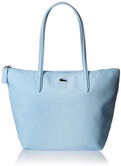 Buy Lacoste Women's L12.12 Concept Fashion Versatile Large Capacity Zipper Handbag Tote Bag Shoulder Bag Medium Light Blue 35cm * 30cm * 14cm in Saudi Arabia