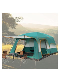 اشتري Toby's Camping Tent with 2 Extra Dark Sleeping Cabins for 5-12 Person Outdoor Double Layer Family Tent Waterproof Windproof Beach Tent Sun Shelter Dome Tent for Festivals Garden في الامارات