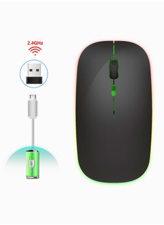 اشتري M40 Ultra thin Wireless Mouse 2.4G Rechargeable Wireless Silent Mouse Ergonomic Design 3 Adjustable DPI Black في السعودية