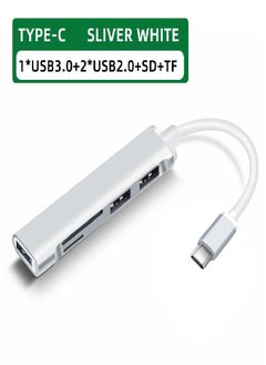 Buy 5in1 Type-C / USB 3.0 Hub Splitter Adapter OTG Computer Accessories Multi Port Hub for Mouse Keyboard U Disk SD/TF Card Reader in UAE