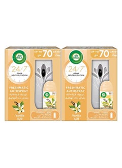 Buy Air Freshener Freshmatic Auto Spray Gadget with Refill - Vanila Fragrance 250ml Pack of 2 in UAE