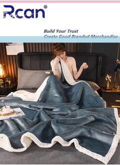 Buy Bedding Soft Queen Size Plush Blanket Double Layer Thick Warm Wool Reversible Throw Air Conditioned Rooms Sofa Blanket Multifunctional Suitable for Bed Sofa Office and Travel All Seasons 70.8*78.7 In in Saudi Arabia