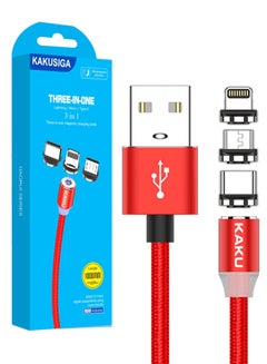 Buy Magnetic Fast Charging Usb Cable 3 In 1 Type-c / Micro / Lightning - KSC-320 in Saudi Arabia