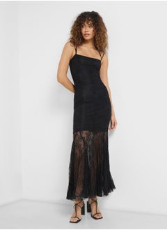 Buy Lace Detail Bodycon Maxi Dress in UAE