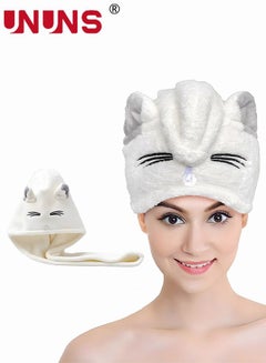 Buy Large Microfiber Hair Towel Wrap for Women, Anti Frizz Hair Drying Towel with Button, Fast Dry | Super Absorbent | Quick Dry Hair Turban for Wet, Curly, Long & Thick Hair in UAE