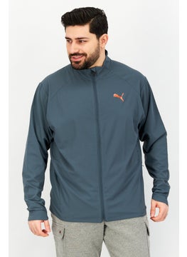 اشتري Men Sportswear Fit Long Sleeve Brand Logo Running Jackets, Grey Combo في الامارات