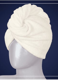 Buy Cotton hair towel, 100% of natural Egyptian cotton, comfortable and wide, suitable for all hair types, with high absorption capacity and super softness in UAE