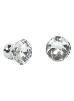 اشتري 2 Pieces Drawer Knobs Diamond Shaped Crystal Glass 30mm Cabinet Pull Handles Silver في السعودية